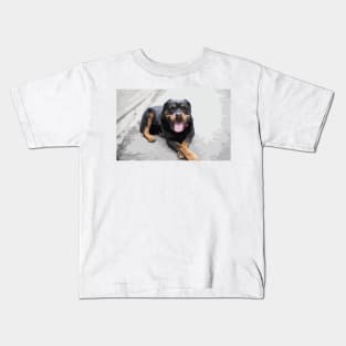 Rottweiler Digital Painting Kids T-Shirt